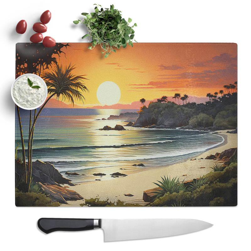 Beach Landscape No.2  Glass Chopping Board