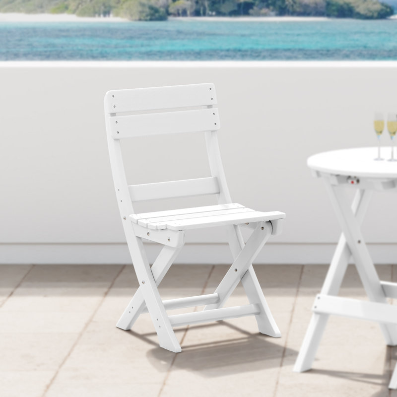 Laguna Patio Folding Dining Chair, White