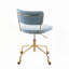 Chaise de travail contemporaine en métal et velours bleu clair Tania par LumiSource-432859765