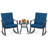 3 Piece Rocker Seating Group with Cushions, 2 - Person Outdoor Rocking Patio Chairs Set with Tempered Glass Top Coffee Table for Porch, Backyard, Balcony-1110053889