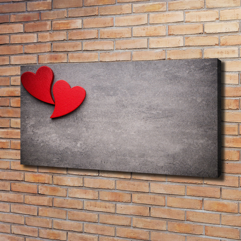 Red Hearts - Wrapped Canvas Print
