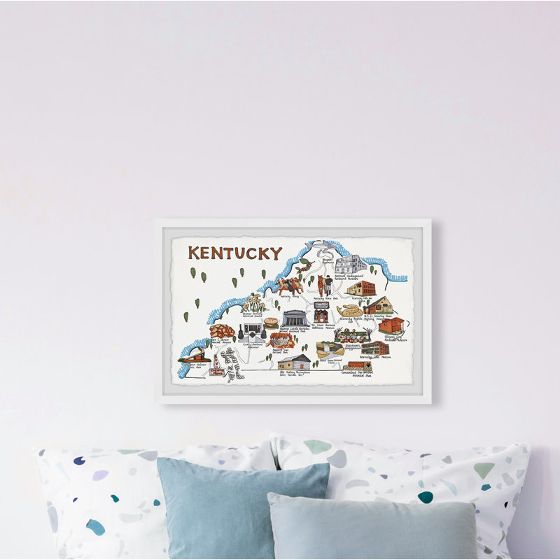 «White Kentucky Spots» par - peinture encadrée, H 12 po x l 18 po x 1,5 po