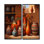 Vase mexicain en terre cuite à fleurs orange - grande fenêtre florale, art mural