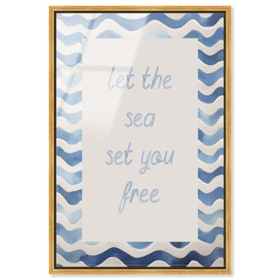 Décoration murale pour chambre d'étudiant : impression acrylique encadrée « Sea Set You Free » par Art Remedy, cadre doré, 10 x 15