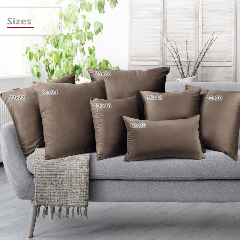 Velvet decorative Throw Pillow Cover, Chocolate Brown