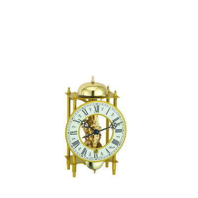 Roman Numeral Wood Mechanical Tabletop Clock