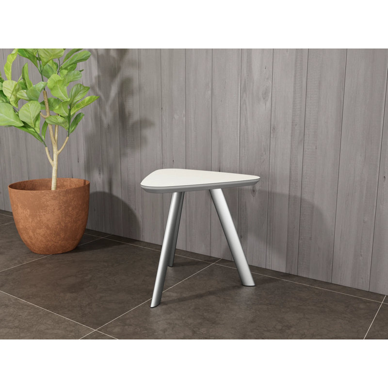 Table de bout Willow Lounge, Argent argent, Sergé blanc