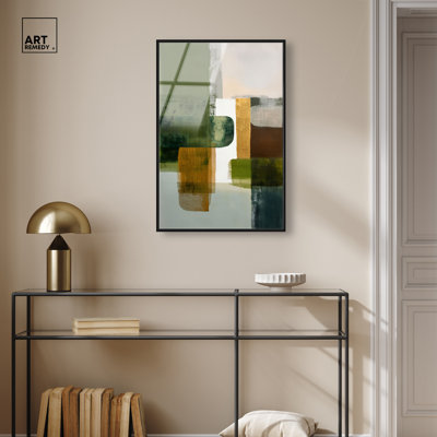 "Timber Moss I", reproduction d'art acrylique encadrée par Art Remedy, cadre noir, 20 x 30