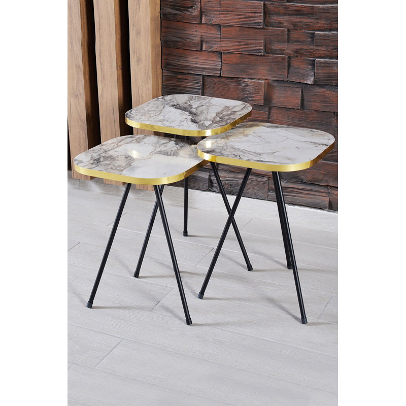 Keziah 14cm Console Table, White Marble