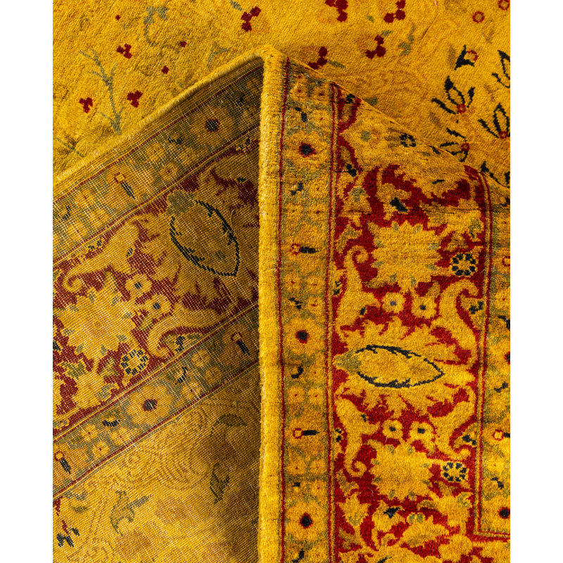Overdyed Hand-Knotted Wool Modern-Contemporary Gold Area Rug 4' 8" x 7' 3"