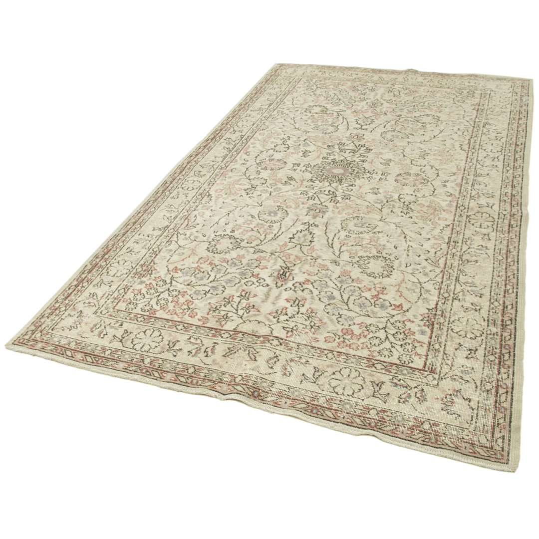 Vintage Beige Vintage Wool Handmade Area Rug
