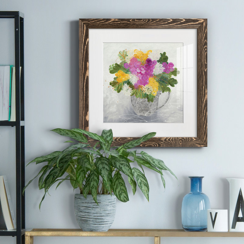 Rose Tea - Reproduction d'art sur papier encadrée, Encadré de bois de noyer, H 20 po x l 20 po x P 1,5 po