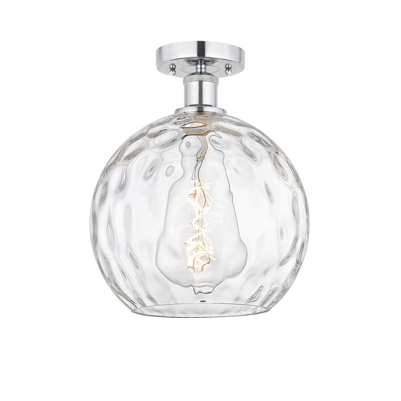 Plafonnier semi-encastré 1 lumière Cindi, H 11,88 po x l 10 po x P 10 po, Chrome poli