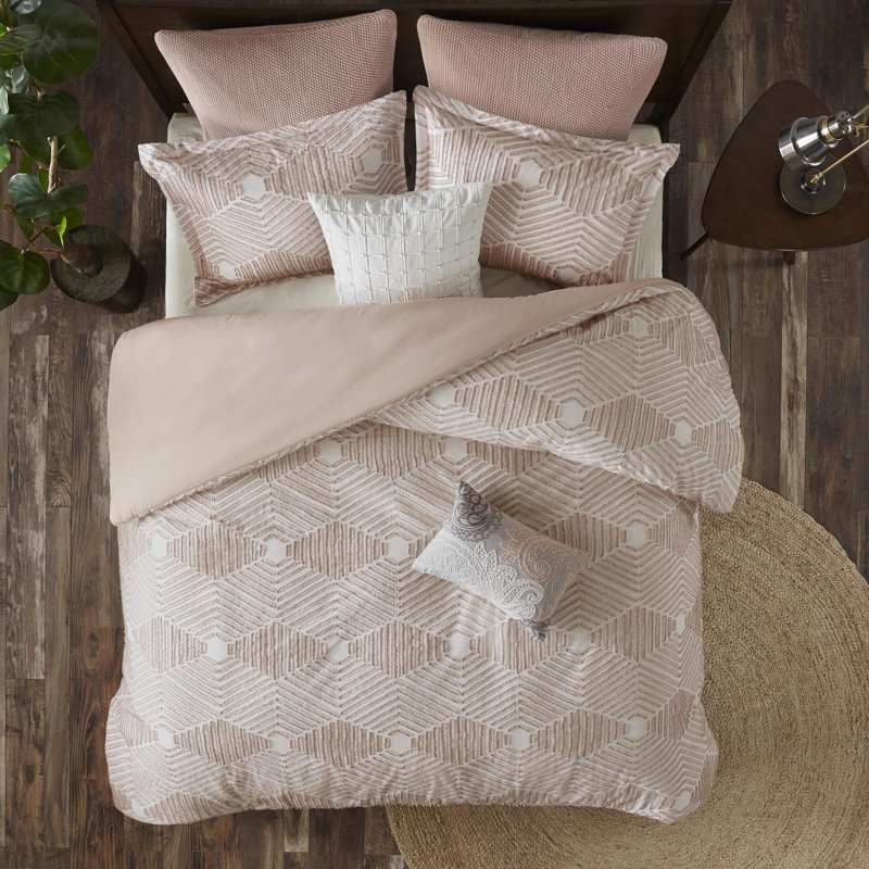 Ensemble d'édredon en coton jacquard 3 pièces, Édredon pour grand lit + 2 taies décoratives