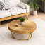 Table basse exquise Golden Workshop: pin, métal, table élégante avec bois de pin massif et pieds en métal