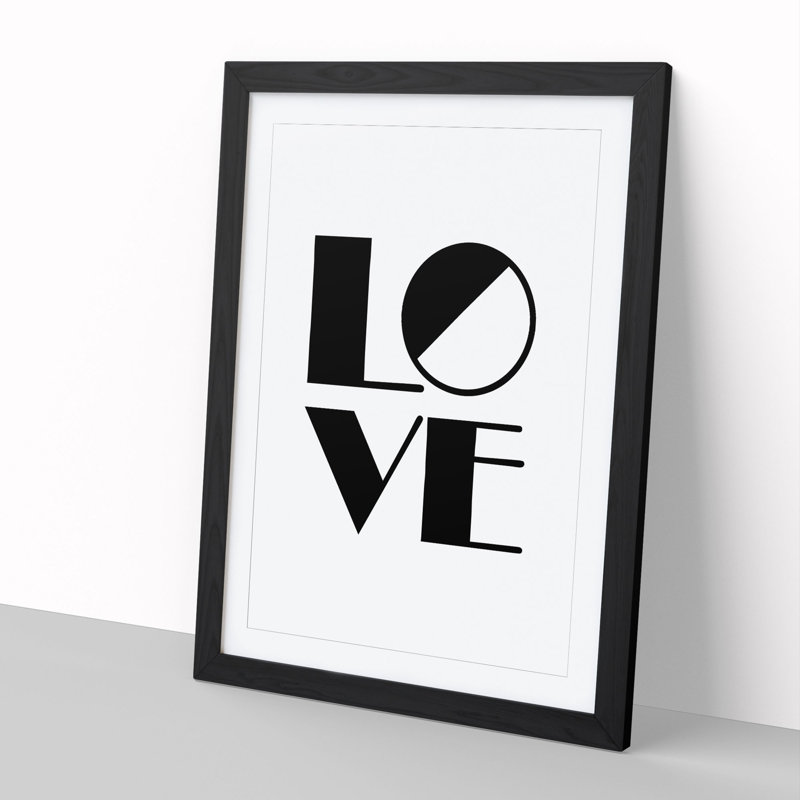 Love Block - Picture Frame Typography, 36cm H x 27cm W x 2cm D, Black Framed
