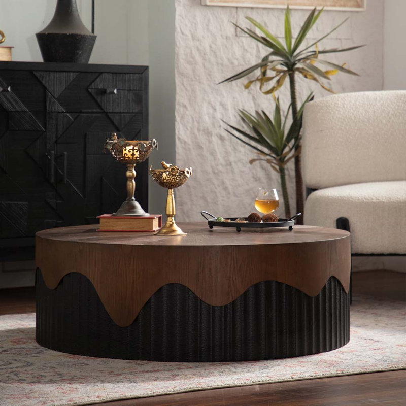 38.97" Round Coffee Table with Pedestal Base, 12.99" H x 38.97" L x 38.97" L