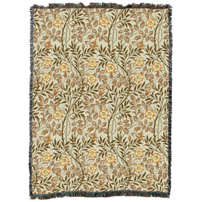 Pure Country Weavers William Morris Sweetbriar Mandarin Blanket XL - Arts & Crafts - Gift Tapestry Throw Woven from Cotton - Made in the USA (82x62)