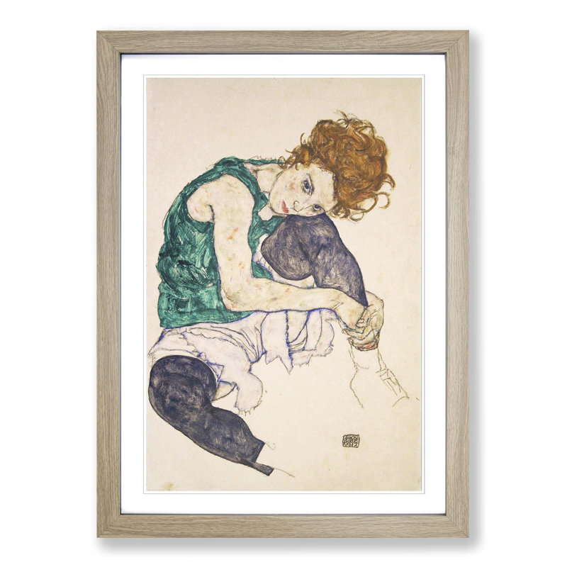Egon Schiele - Single Picture Frame Painting, Oak