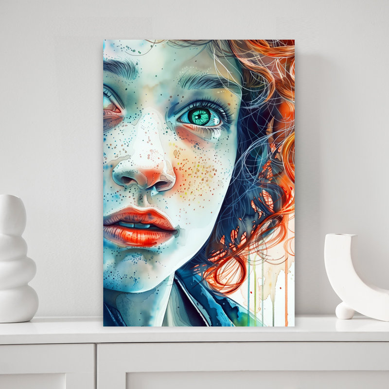 Portrait Anna Contemporary Ethereal Abstract Portrait Wall Art Print 1 Piece Wrapped Canvas Wall Art, 45.72cm H x 30.48cm W