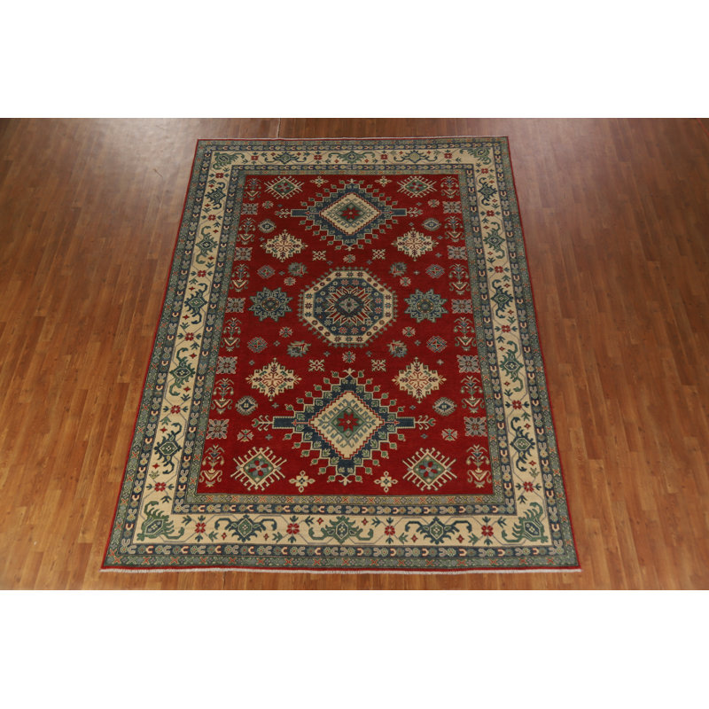Tapis rouge à motif oriental Kazak
