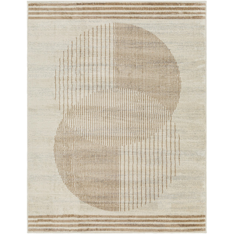 Skandi Modern Boho Light Brown Area Rug, Rectangle 160 x 216cm