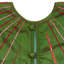 Handmade Christmas Tree Skirt in Green Silk - Hand Beaded Starburst - 60"