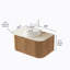 Meuble-lavabo flottant de 30 po avec lavabo en céramique blanc, plateau en pierre frittée et armoire de rangement en contreplaqué, finition grain de bois naturel-2125671753