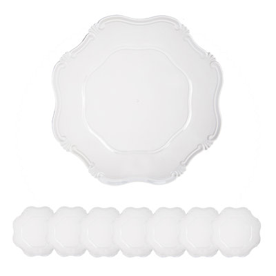 8 Pack Plastic Charger Plate, D13"
