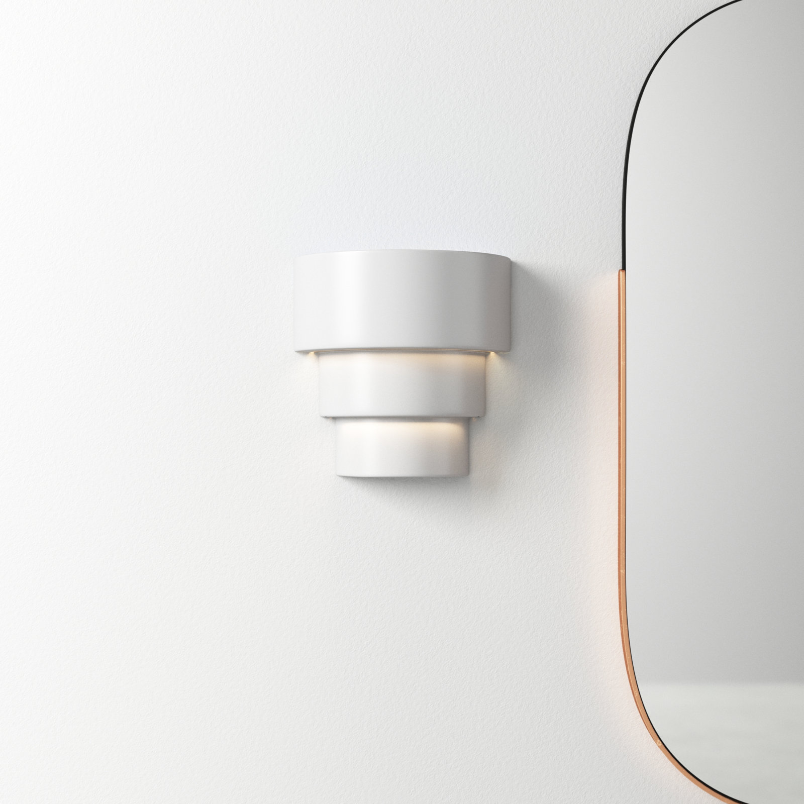 Alvera 2-Light Dimmable Ceramic Flush Mount Sconce, Matte White, Incandescent (Not Included), 10.25" H x 10.75" W x 6.25" D