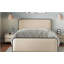 Structure de lit moderne en métal avec tête et pied de lit en tissu courbé, avec rangement sous le lit, lattes de lit en métal robustes-1923807008