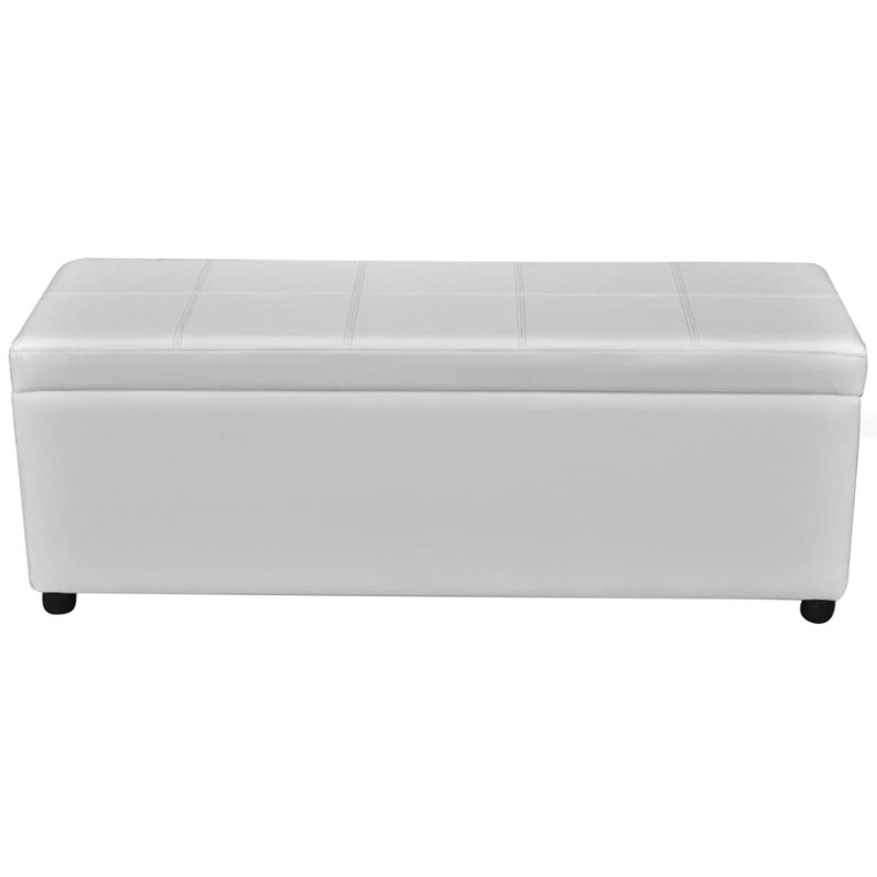 Banc de rangement à couvercle rabattable Miles, Blanc, H 17,3 po x l 15,4 po x P 17,3 po