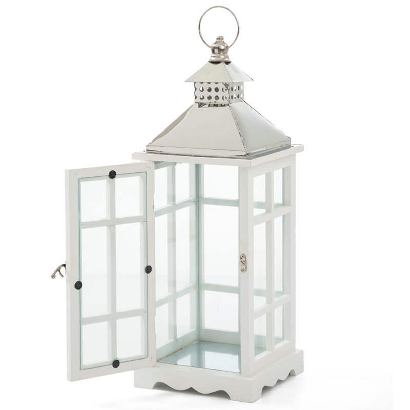 Amelie White Lantern Set  Candle Holder (set Of 2)