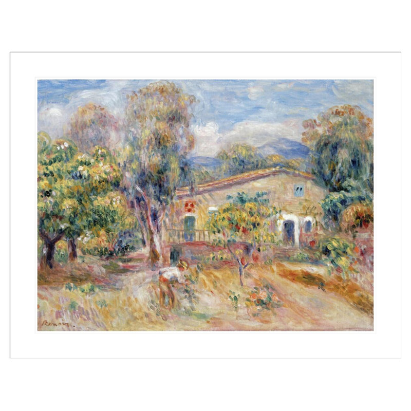 Collettes Farmhouse Cagnes par Pierre-Auguste Renoir, impression giclée sur cadre, H 32,94 po x l 41,5 po