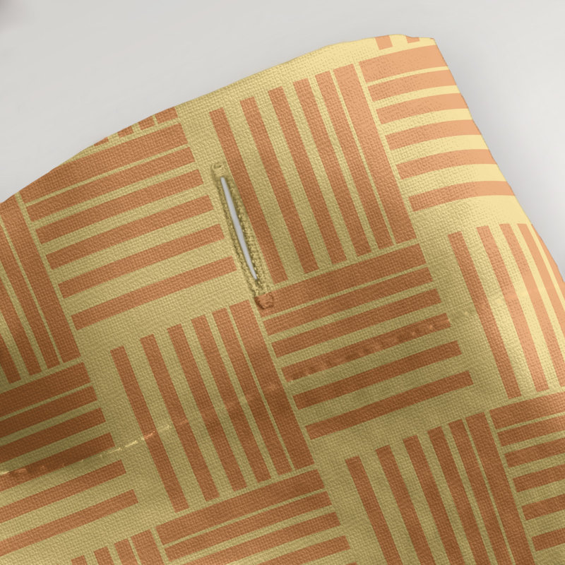 Rideau de douche simple basketweave rayures classic, Jaune et orange