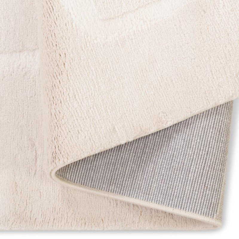 Tapis à motif sherpa crème et blanc, Rectangle 2 pi x 3 pi
