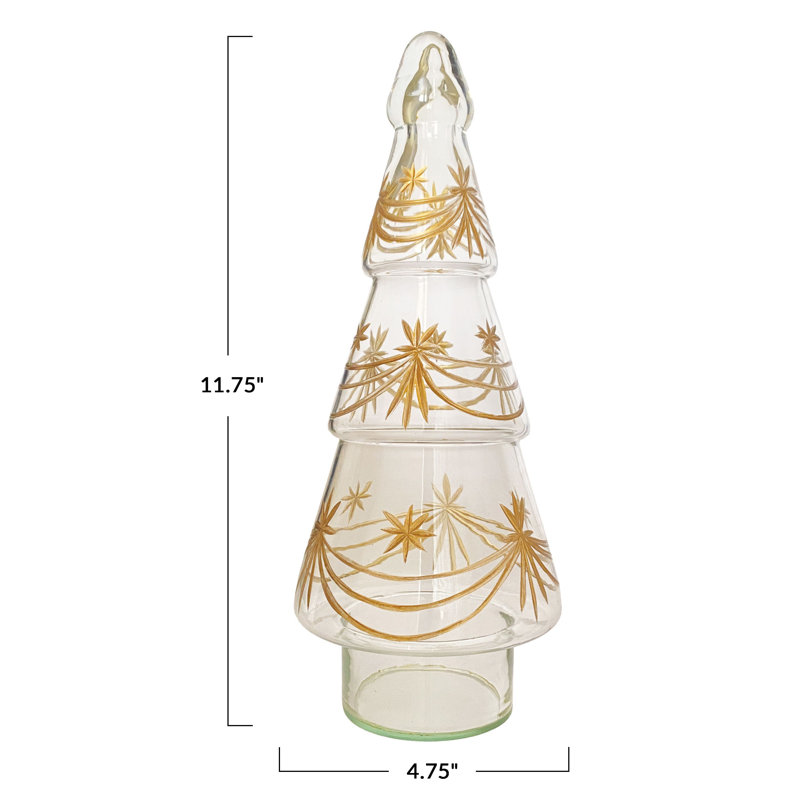 Hand-Etched Glass Tree Sculpture