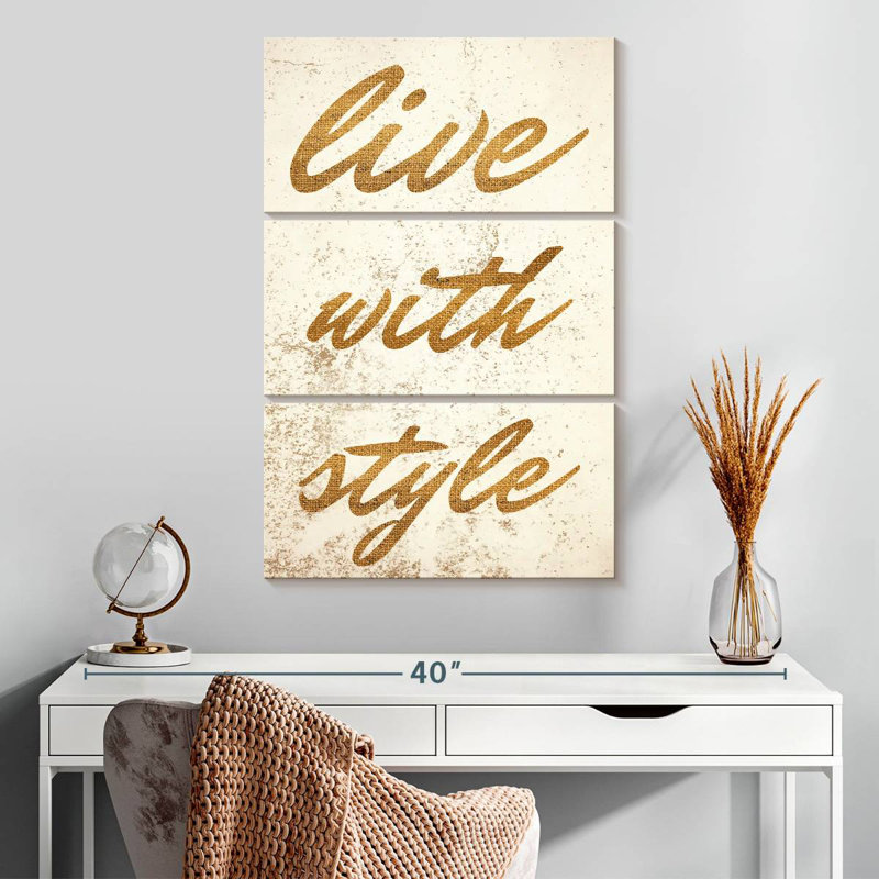 Live Stylishly Typography, H 32" x l 20"
