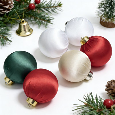 15 Pieces Christmas Ornaments Set - Shatterproof Satin Finish Hanging Decorations with Snowman, Santa, Bells - Holiday Home Decor for Christmas Tree