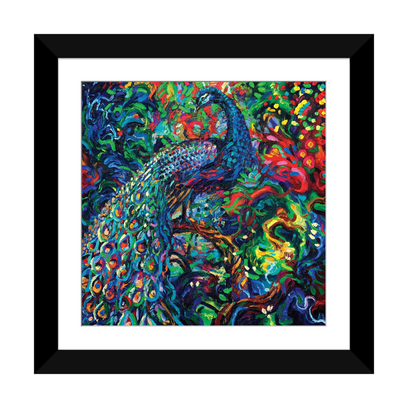 « oiseau view view », impression sur toile, Papier d'art encadré noir, H 24 po x l 24 po x P 1 po, Blanc