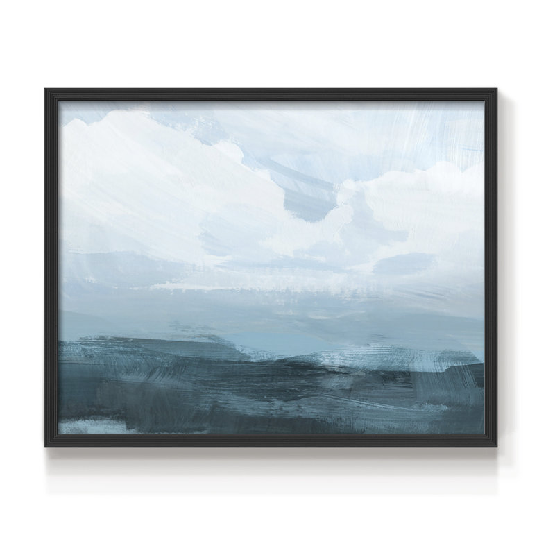 Azure Rising III - reproduction encadrée - réversible, H 8 po x l 10 po, Noir, noir, noir, noir