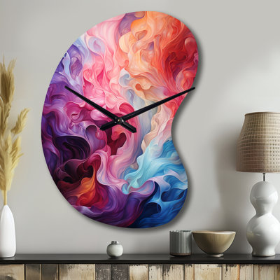 Opt Art Radiant Spectrum II - Boom Shape Large Multi-Color Wall Clock - Unique Shape