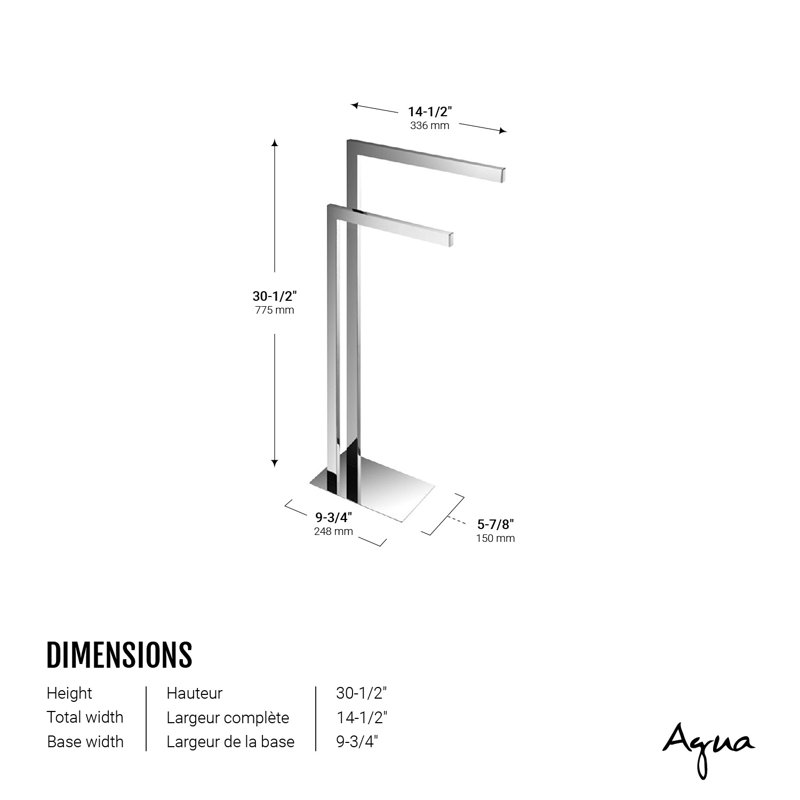 Porte-serviettes sur pied, Chrome