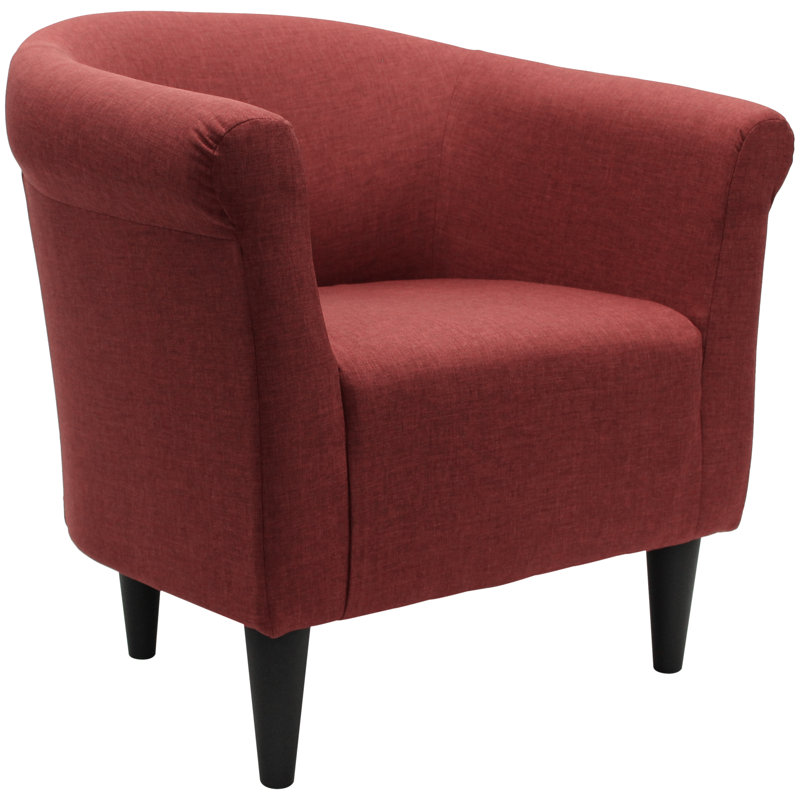 Liam Upholstered Barrel Chair, Jitterbug Picante Performance Basketweave