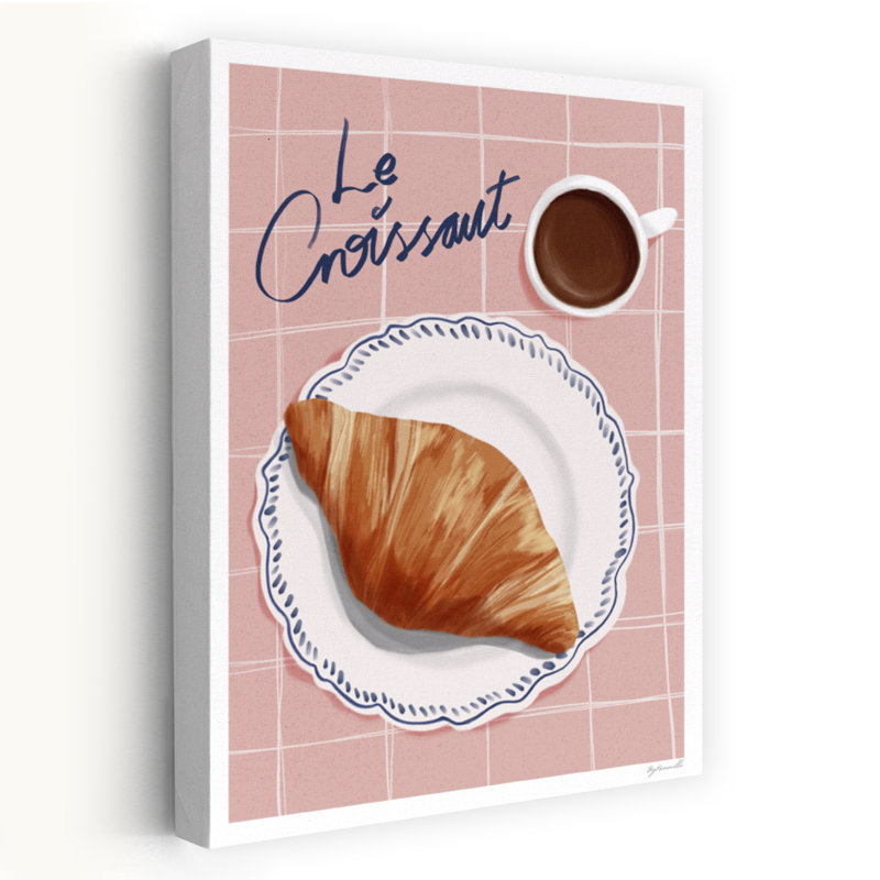 Le Croissant Morning by ByKammille - Wrapped Canvas Print, 45.72 cm H x 30.48 cm W