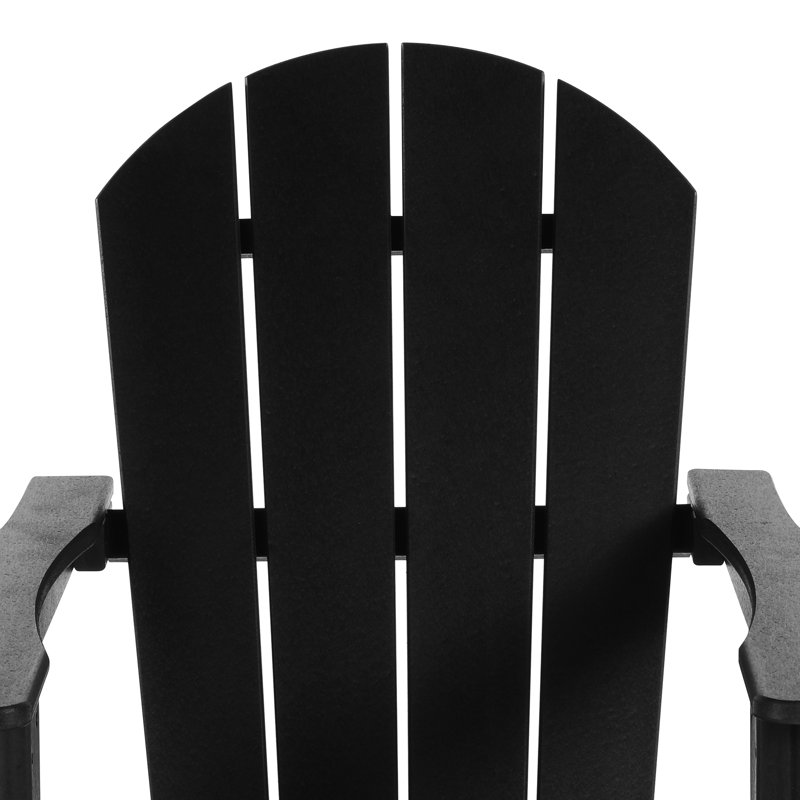 Chaise Adirondack berçante en PEHD Laguna, Noir, noir, noir, noir
