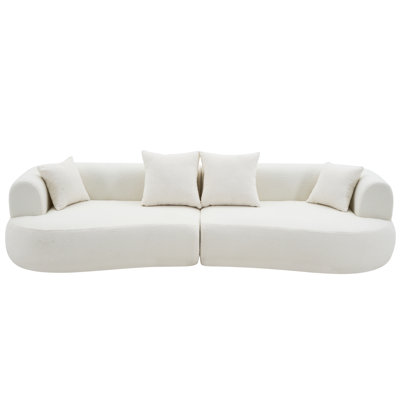 122" Curved Cloud Sectional Sofa With 4 Pillows