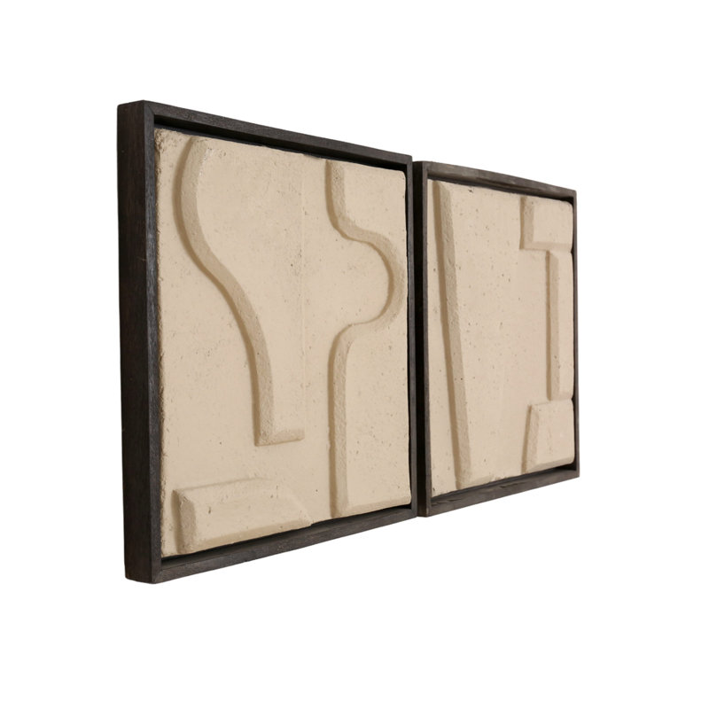 Abstract Ecomix and Mango Wood Wall Art