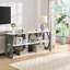 Console industrielle étroite 70,87 pouces avec rangement pour entrée, couloir, blanc | Idée de cadeau
