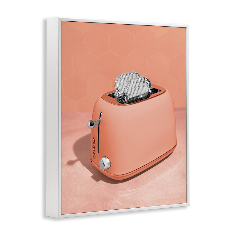 Giclée encadrée Disco Toast over Orange, design par Lish Creative, 20 x 16, Encadrement giclée blanc côtier